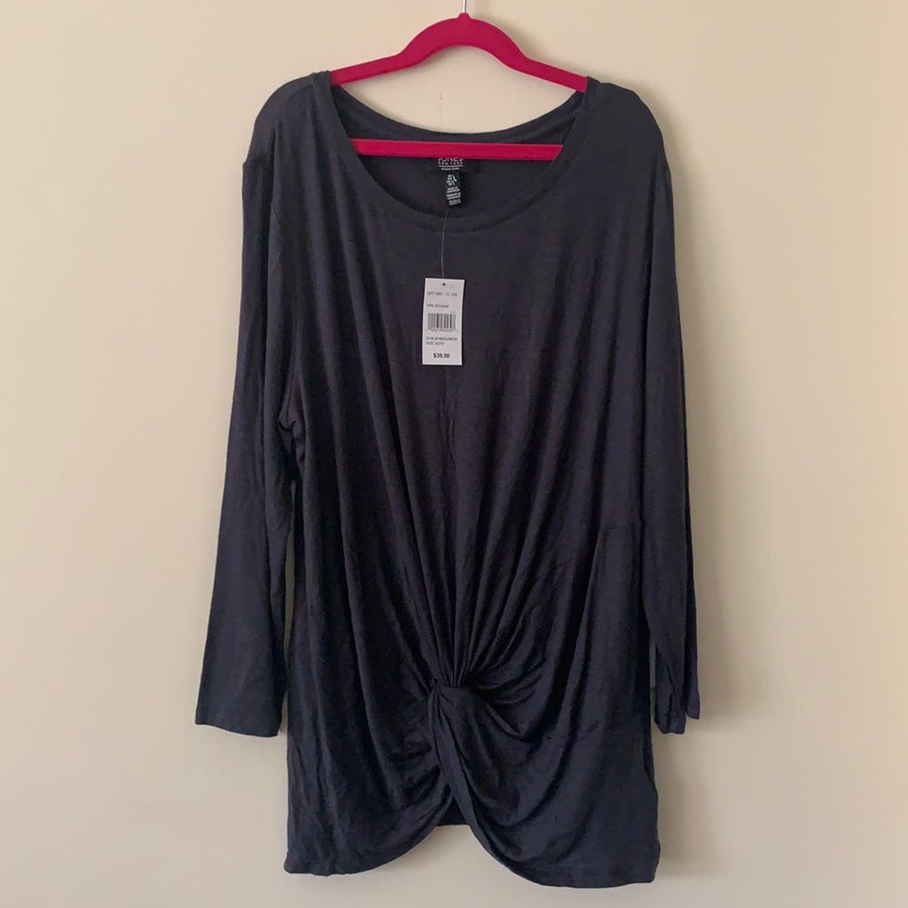 Jones New York Grey Quarter Long Sleeve Size L